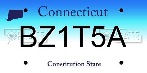 BZ1T5A Connecticut License Plate