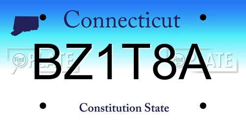BZ1T8A Connecticut License Plate