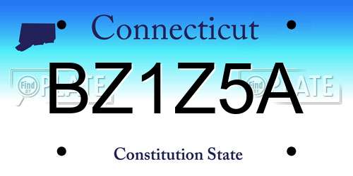 BZ1Z5A Connecticut License Plate