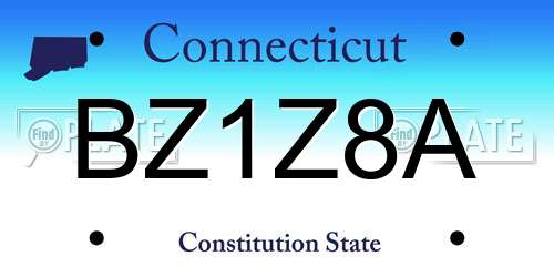 BZ1Z8A Connecticut License Plate