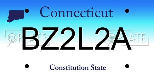 BZ2L2A Connecticut License Plate