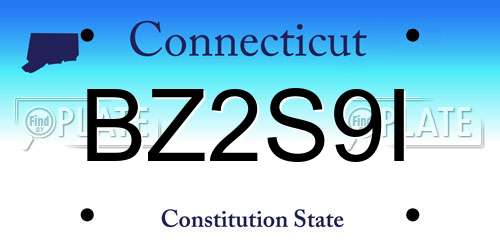 BZ2S9I Connecticut License Plate