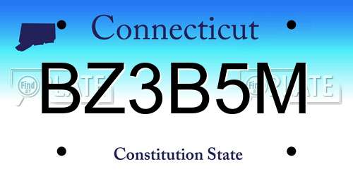 BZ3B5M Connecticut License Plate