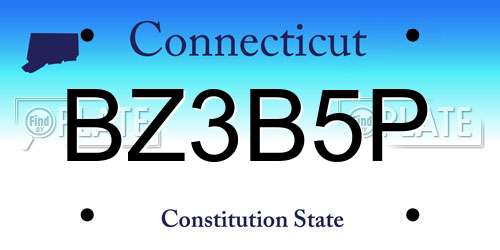 BZ3B5P Connecticut License Plate