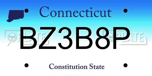 BZ3B8P Connecticut License Plate