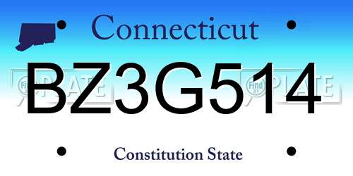 BZ3G514 Connecticut License Plate