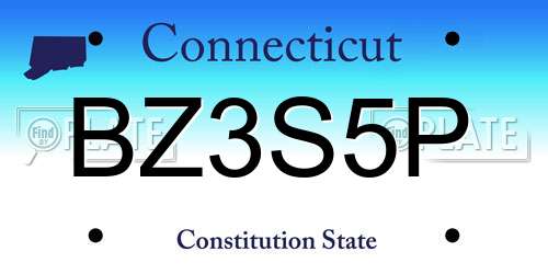 BZ3S5P Connecticut License Plate