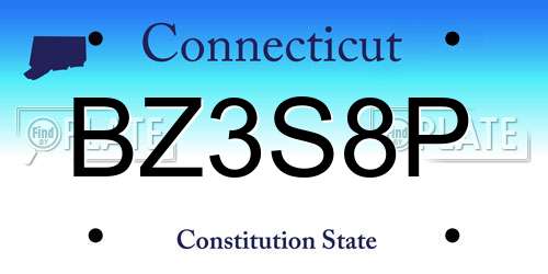 BZ3S8P Connecticut License Plate