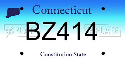 BZ414 Connecticut License Plate