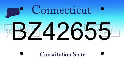 BZ42655 Connecticut License Plate