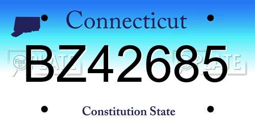 BZ42685 Connecticut License Plate