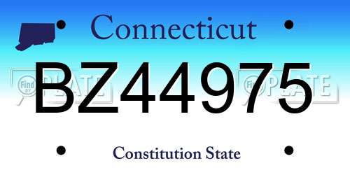 BZ44975 Connecticut License Plate