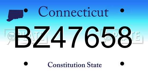 BZ47658 Connecticut License Plate