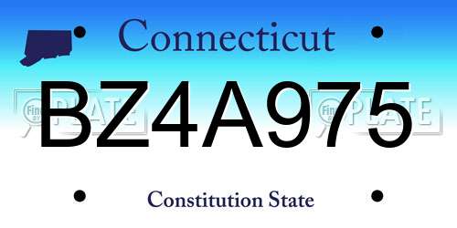 BZ4A975 Connecticut License Plate
