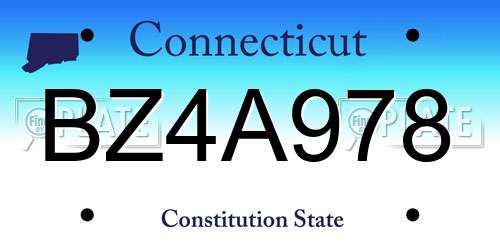 BZ4A978 Connecticut License Plate