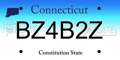 BZ4B2Z Connecticut License Plate