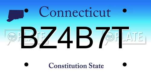 BZ4B7T Connecticut License Plate