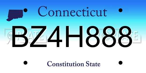 BZ4H888 Connecticut License Plate