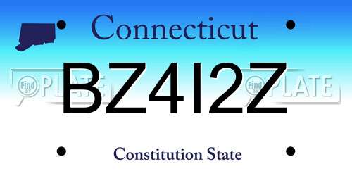 BZ4I2Z Connecticut License Plate
