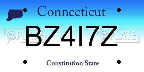 BZ4I7Z Connecticut License Plate