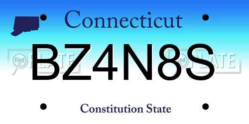 BZ4N8S Connecticut License Plate