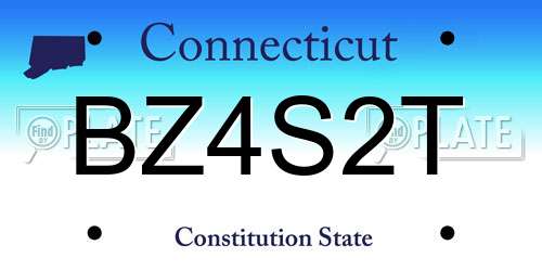 BZ4S2T Connecticut License Plate