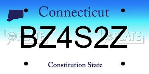 BZ4S2Z Connecticut License Plate