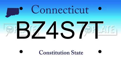 BZ4S7T Connecticut License Plate