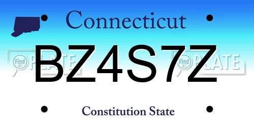 BZ4S7Z Connecticut License Plate