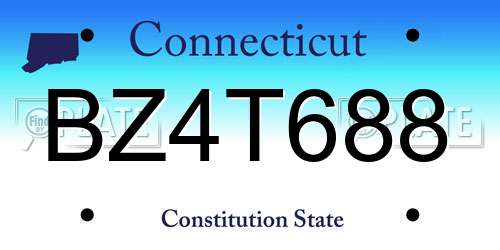 BZ4T688 Connecticut License Plate