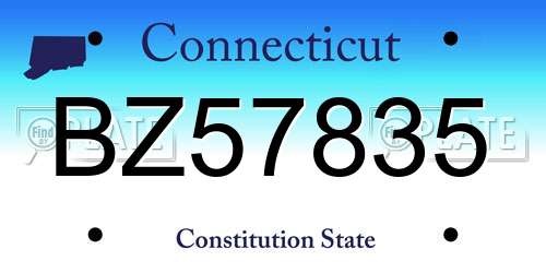 BZ57835 Connecticut License Plate