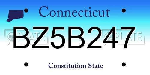 BZ5B247 Connecticut License Plate
