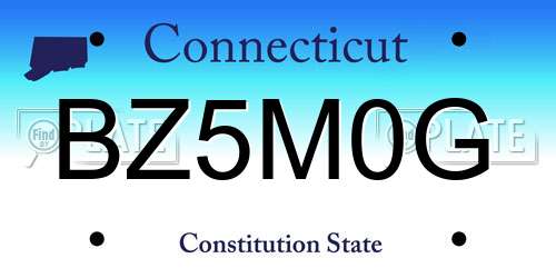 BZ5M0G Connecticut License Plate