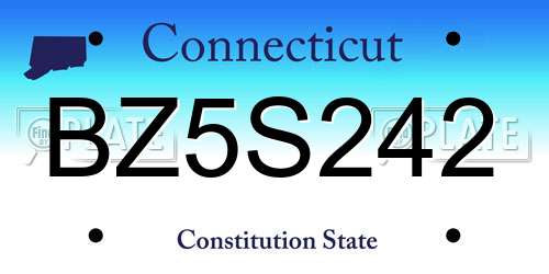 BZ5S242 Connecticut License Plate