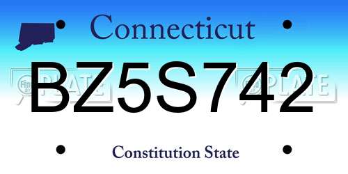BZ5S742 Connecticut License Plate