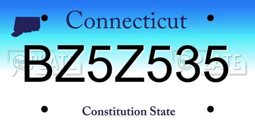 BZ5Z535 Connecticut License Plate