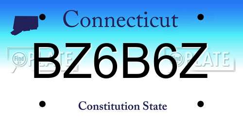 BZ6B6Z Connecticut License Plate