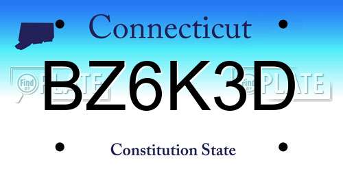 BZ6K3D Connecticut License Plate
