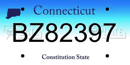 BZ82397 Connecticut License Plate