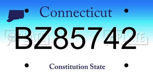 BZ85742 Connecticut License Plate