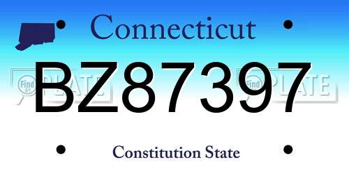 BZ87397 Connecticut License Plate
