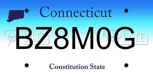 BZ8M0G Connecticut License Plate