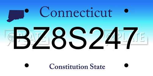 BZ8S247 Connecticut License Plate