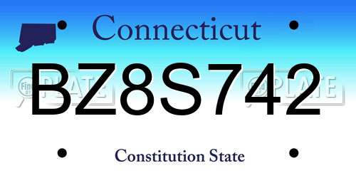 BZ8S742 Connecticut License Plate