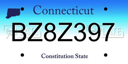 BZ8Z397 Connecticut License Plate