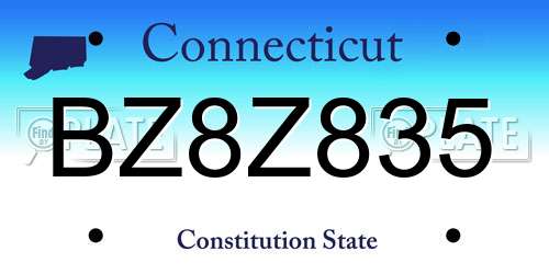 BZ8Z835 Connecticut License Plate