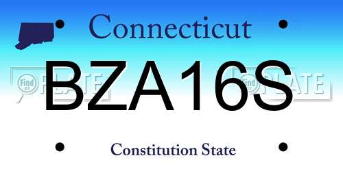 BZA16S Connecticut License Plate