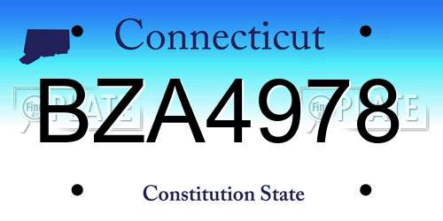 BZA4978 Connecticut License Plate