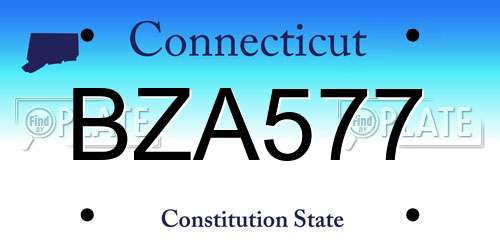 BZA577 Connecticut License Plate