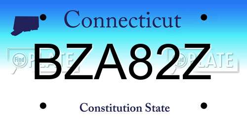 BZA82Z Connecticut License Plate